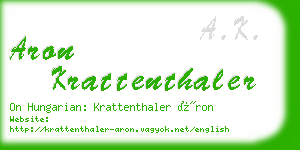 aron krattenthaler business card